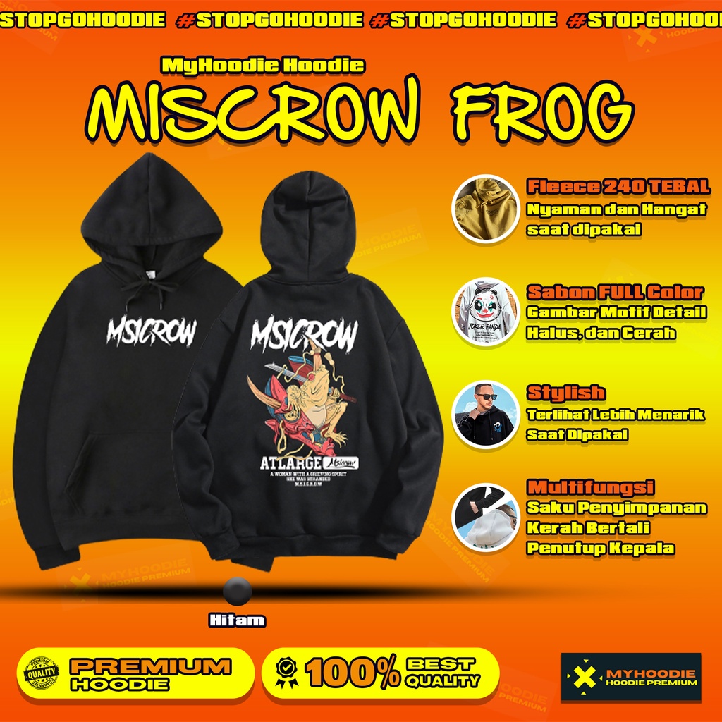 Myhoodie Miscrow Frog Jaket Hoodie Oversize Pria Hodie Cowok Anime Jeket Fashion Outfit Pria Hoodie 