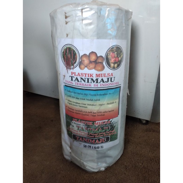 PLASTIK MULSA HITAM PERAK "TANI MAJU 50 CM/100 CM X 640 METER dan 60 CM/120 CM X 530 M