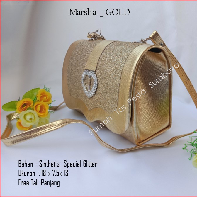 Tas Home Made ,Tas Pesta,Tas Kecil,Marsha _ GOLD