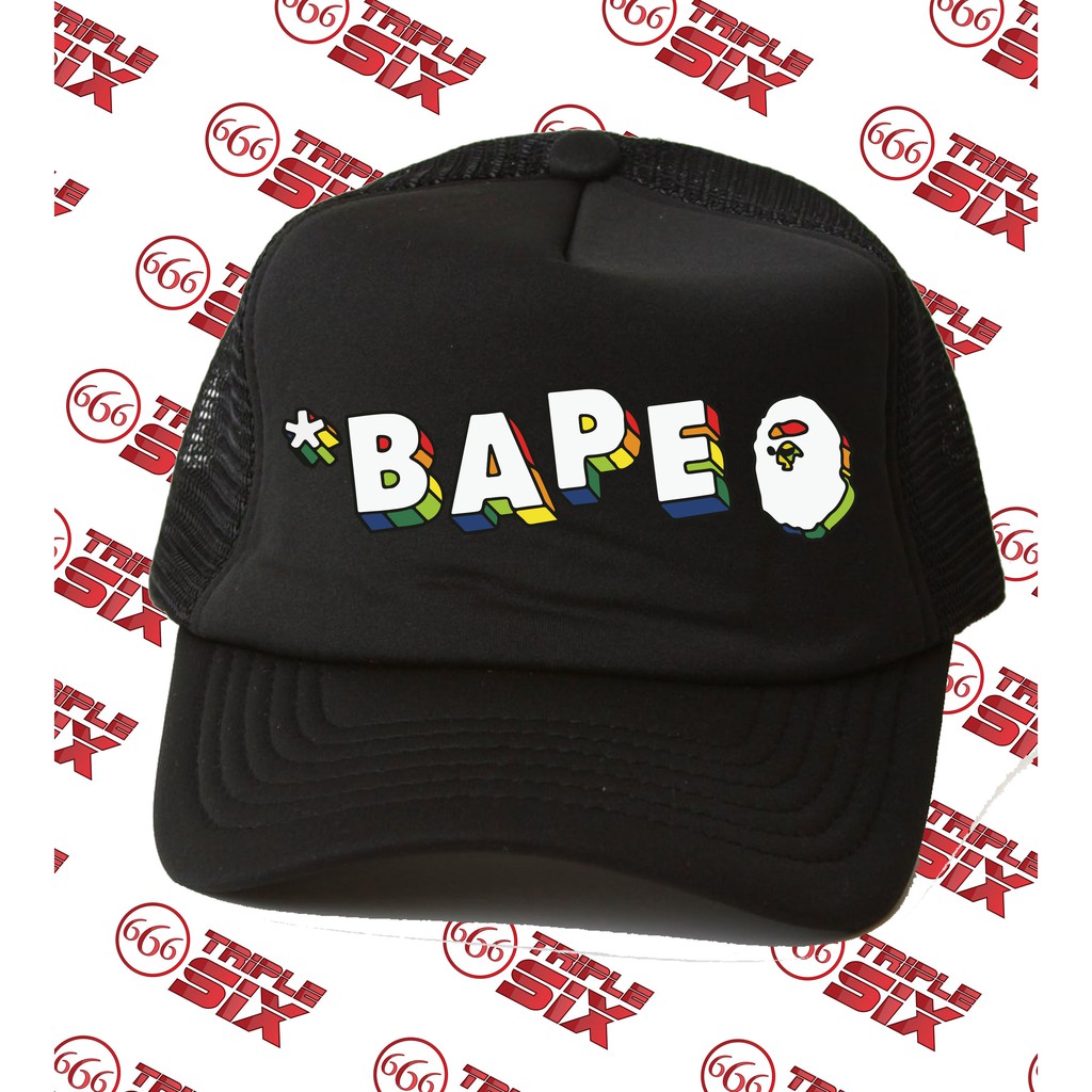 Topi trucker Bathing Ape BAPE rainbow