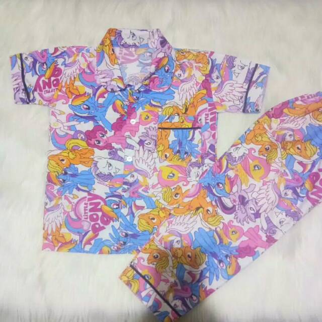 Piyama anak kotif kuda poni