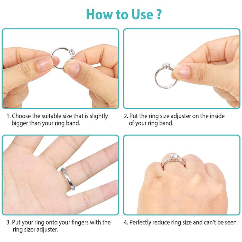 8Pcs 8 Sizes Silicone Invisible Ring Size Regulator/Transparent Resizer Loose Rings Pad Fit Any Rings Jewelry Tools