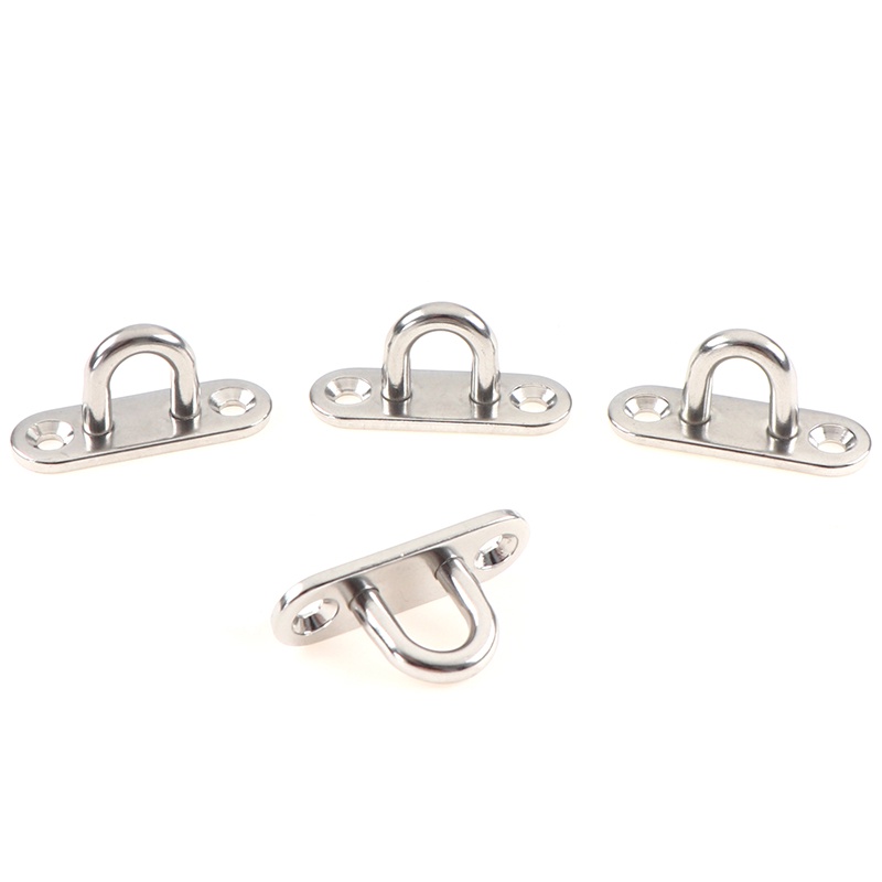 (LUCK11) 4pcs / Set Ring Eye Pad Bentuk U Bahan Stainless Steel