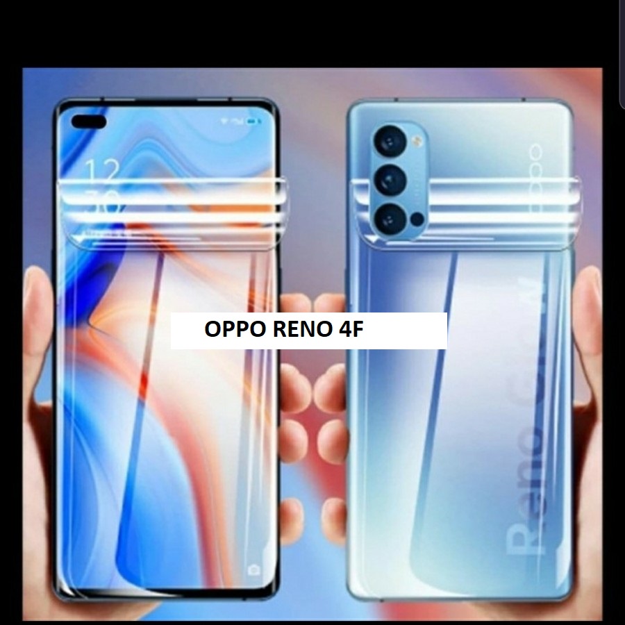 OPPO RENO 5F RENO 5 RENO 5 5G RENO 4 RENO 4 RENO 4 PRO ANTI GORES HYDROGEL FULL SET CLEAR BENING DEPAN DAN BELAKANG PLASTIK SCREEN GUARD PELINDUNG LAYAR FULL COVER TRANSPARAN PELINDUNG BELAKANG ANTI JAMUR SKIN GARSKIN