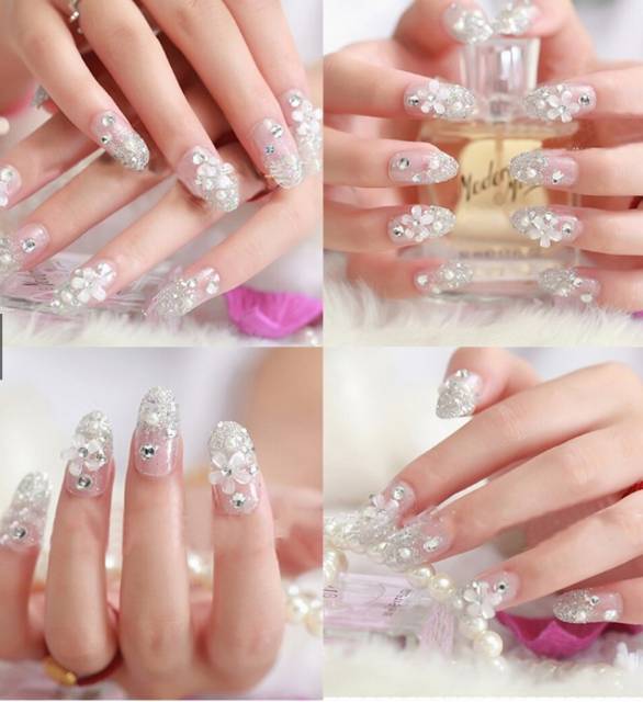 Nail art - 24 pcs bertabur berlian cocok untuk wedding