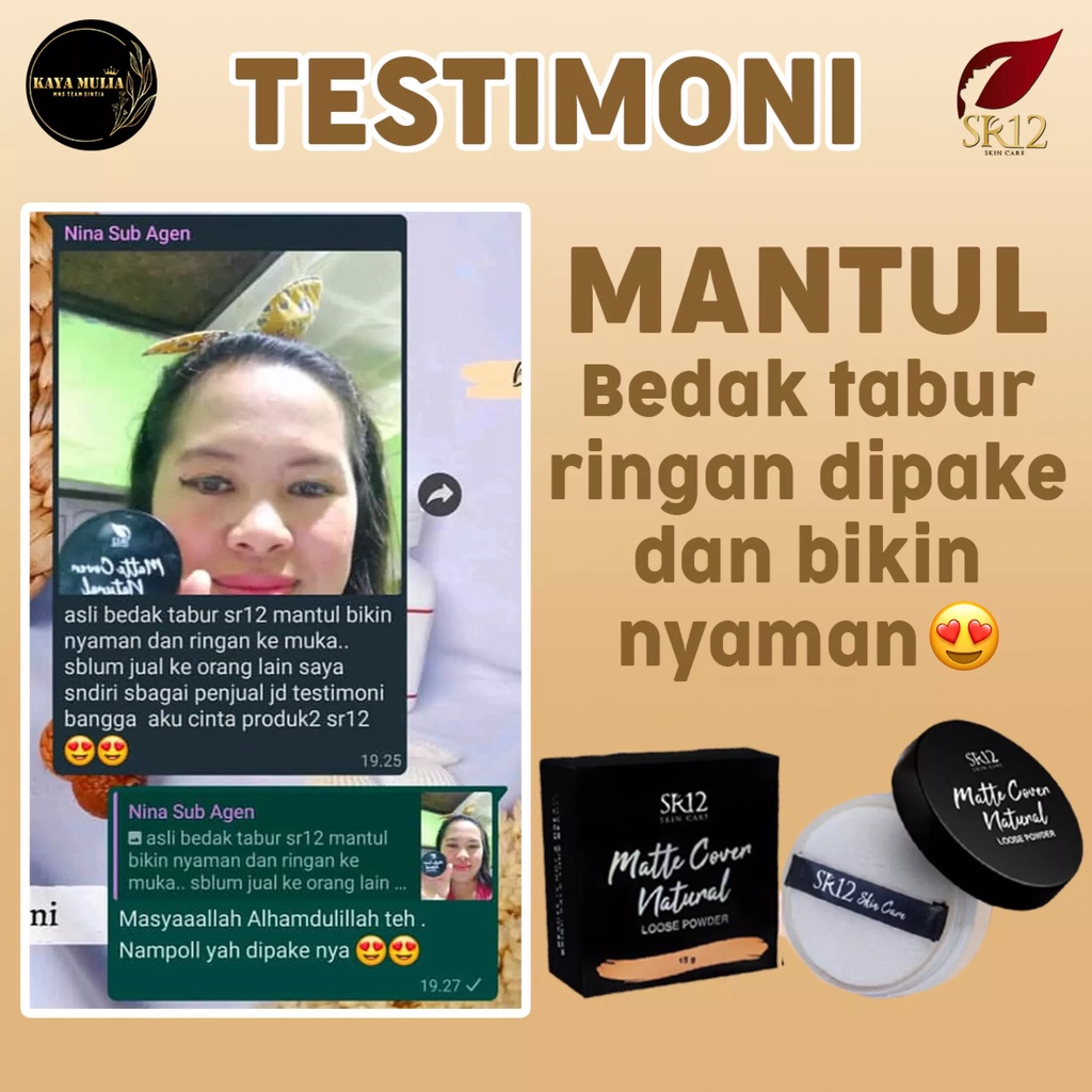 Matte Cover Natural SR12 Loose Powder | Bedak SR12 | Bedak Tabur SR12 Skincare | Kosmetik SR12