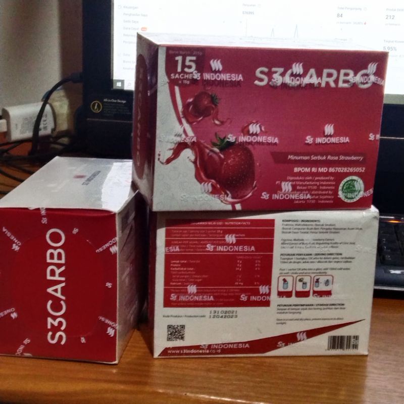 

S3CARB0 KEMASAN BARU susu bubuk rasa stroberi