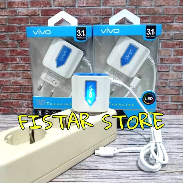 Charger Vivo LED 3.1A 3USB Fast Charging