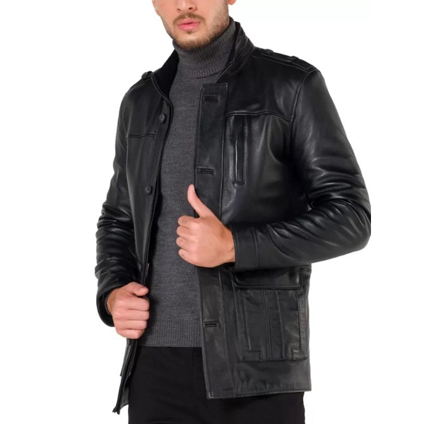 jaket kulit pria asli domba original | mantel kulit asli | jaket kulit panjang pria