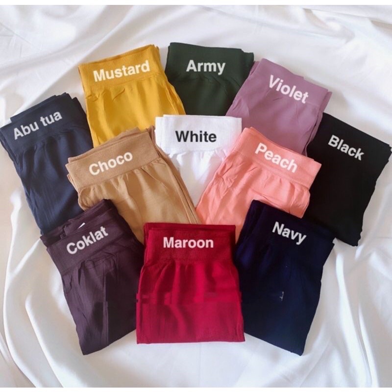 LEGGING IMPORT HW WANITA POLOS VARIAN WARNA / LEGING BASIC / LEJING HIGHWAIST FIT TO 90KG