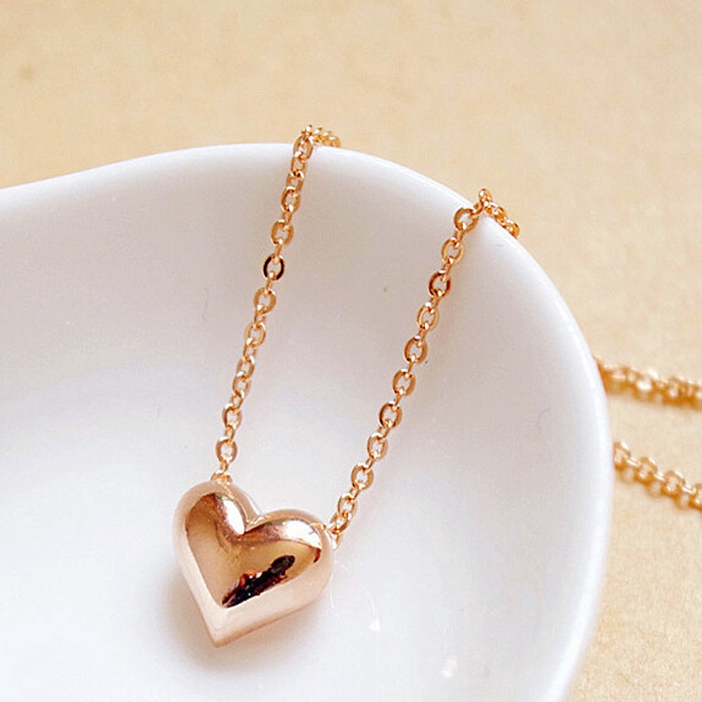 New design Simple necklace Fashion jewelry women short accessories Elegant Lovely Gold Heart Shaped pendant  girl gift