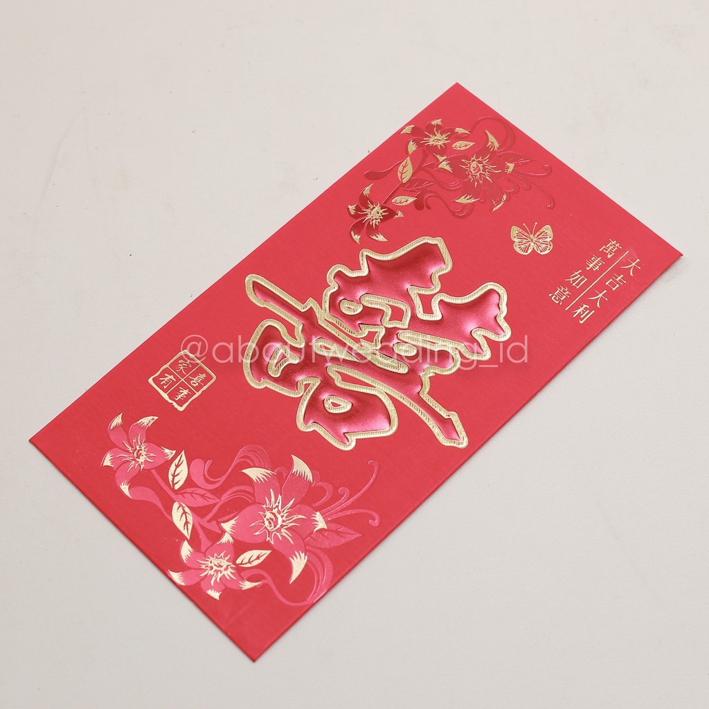 

Angpao bunga corner isi 6 xuang xi wedding suangsi double happiness