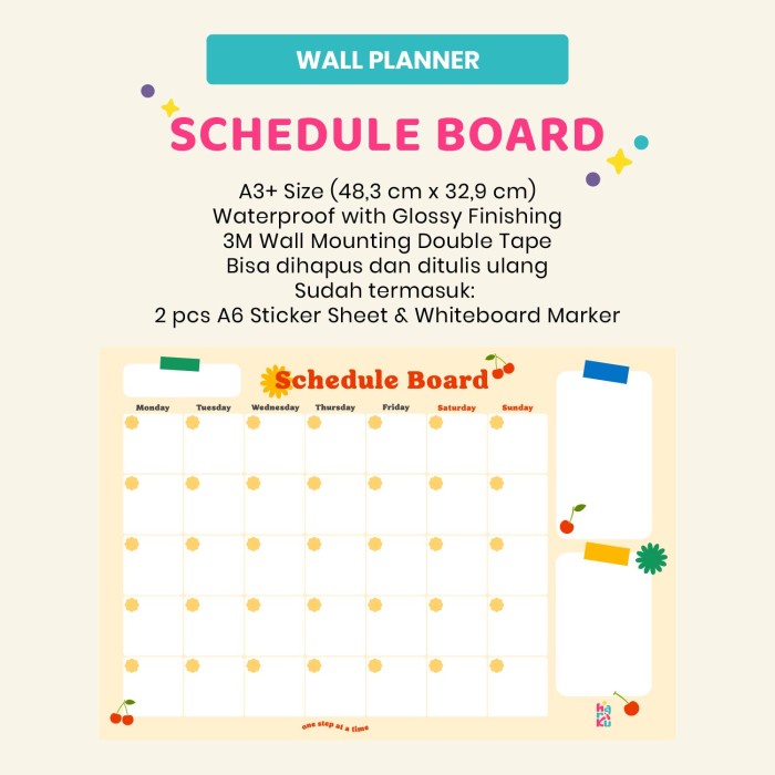 

(BISA COD) Monthly Schedule Board - Wall Planner - Cherry on Top