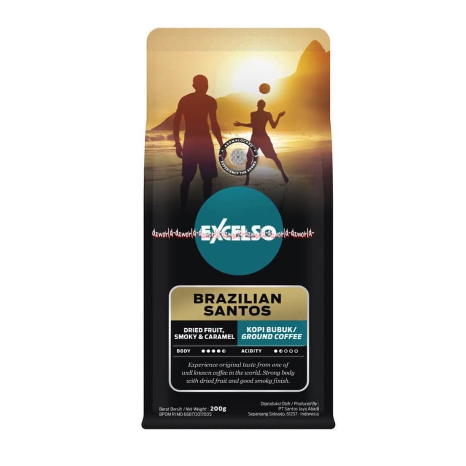 

dzw3453 Excelso Brazilian Santos Coffee Kopi Bubuk 200gr Dried Fruit Smoky