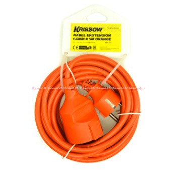 Krisbow Kabel Ekstensi 5 M Kabel Panjang Gulung 5m Stop Kontak Round Cable Orange 5 meter