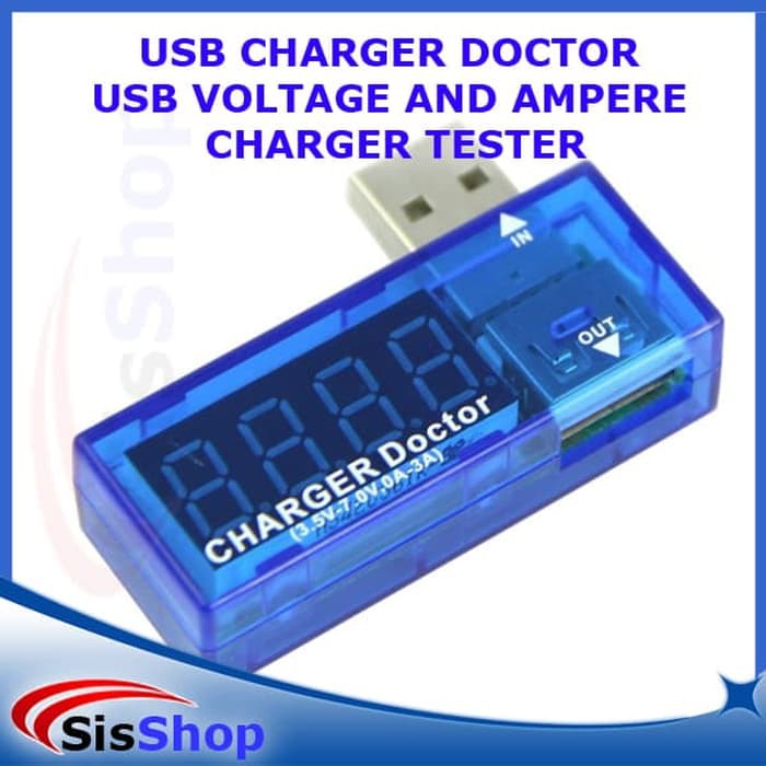 USB CHARGER DOCTOR - USB VOLTAGE AND AMPERE CHARGER TESTER/METER