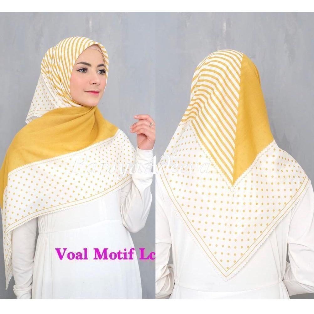 [PRODUK 7VKM9] New Hijab |Jilbab Segi Empat Standar Motif LC | Farsya Adeeva Voal Motif Standar Lc |