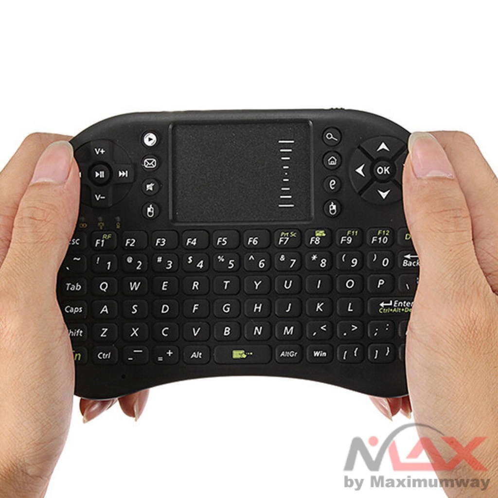 Mini Keyboard Wireless 2.4GHz dengan Touch Pad &amp; Mouse - i8 Warna Hitam