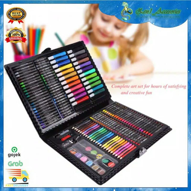 NN1 150pcs Alat Mewarnai Menggambar Melukis | Spidol Crayon Pensil Warna Cat Air Krayon Penghapus