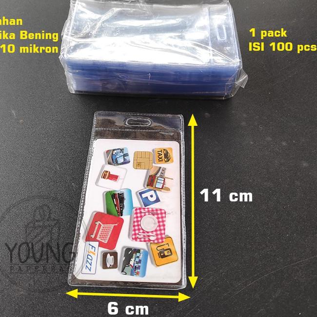 

SY#023|⭐ Plastik eToll Mika / Cover Bening Kartu eToll / ATM / KTP / ID CARD 6x11 (1 PACK ISI 100)⭐t