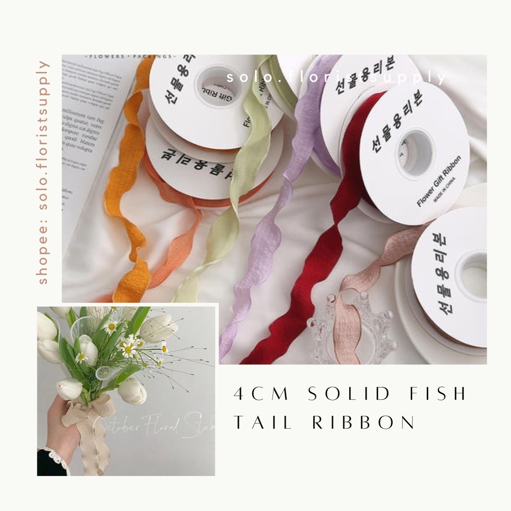 

4CM PITA SOLID FISH TAIL LIST WAVE KOREAN RIBBON ORGANZA GAUZE PITA GELOMBANG AESTHETIC PREMIUM RIBBON BUKET Pita Polkadot Onde Bintik PITA SATIN SEDANG LEBAR 2.5CM PREMIUM ECER PER METER PITA KADO GIFT BOUQUET BUNGA DEKORASI PITA GELOMBANG