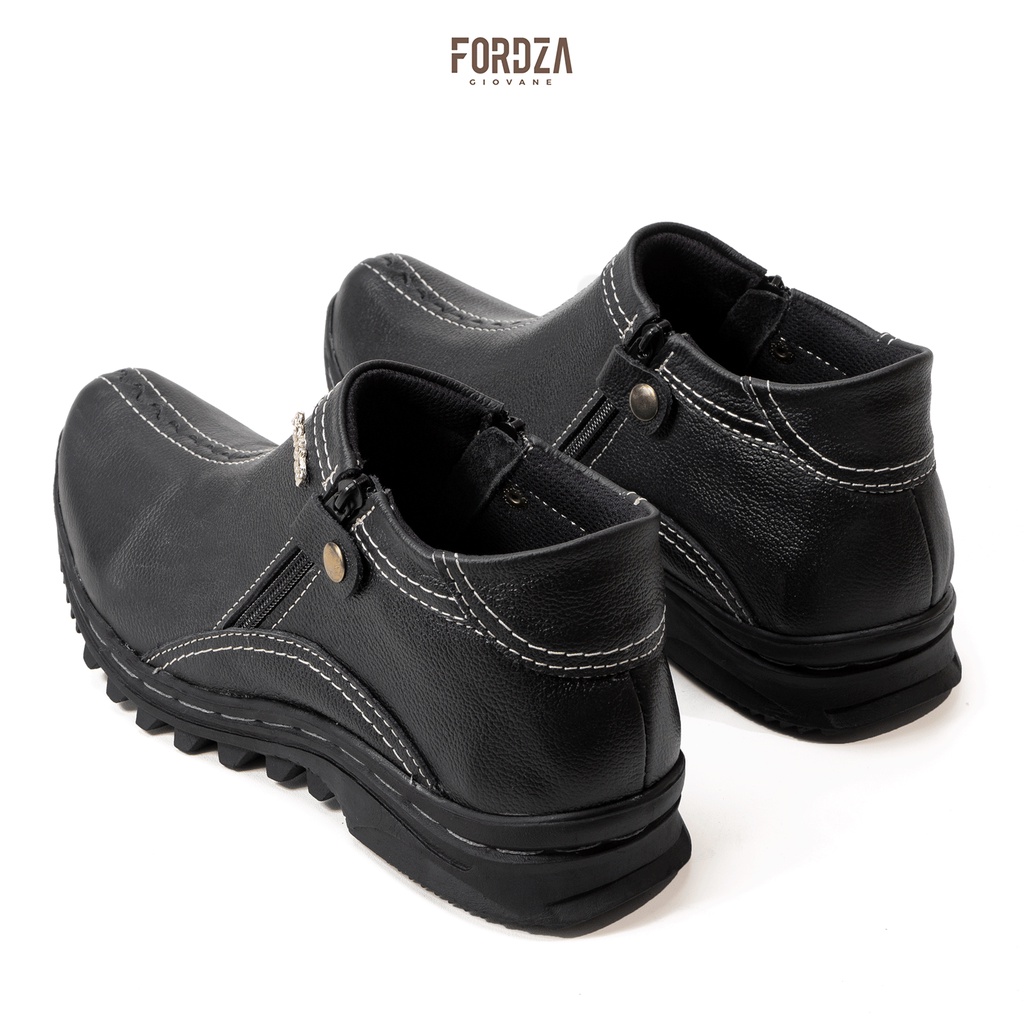 Sepatu Pria Boots Casual Kulit Asli Wing Double Zipper Original Hand Made T001