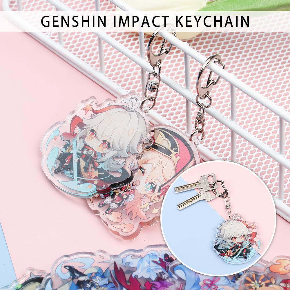 Solighter Genshin Impact Keychain Lucu Cosplay Liontin Aksesoris Fashion Perhiasan Japan Anime Gantungan Kunci Mobil