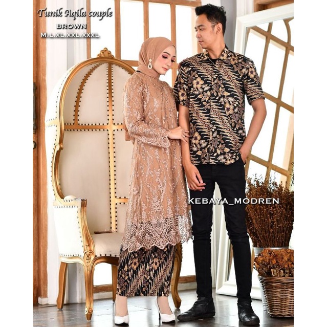 KMSETELAN KEBAYA TUNIK COUPLE JUMBO LD 130/KEBAYA MODERN/KEBAYA WISUDA/KEBAYA/COUPLE