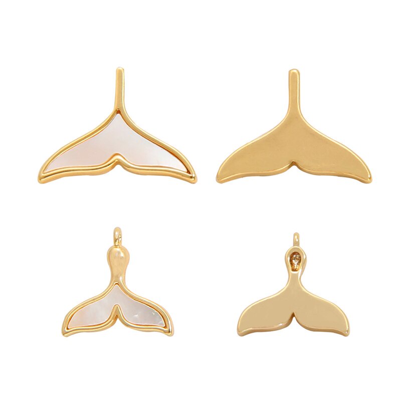1Pc Charms metal Whale Tail 18K Gold Plated Making Pendant Fit Jewelry Finding  DIY Bracelet Necklace Accessories