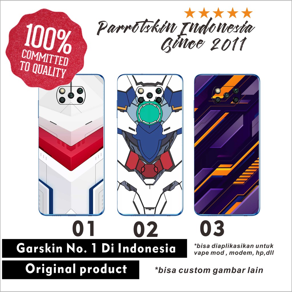 Garskin Skin Xiaomi Poco X5 X3 M3 M4 M5 M5s F1 F2 F3 F4 F4 F5 GT pro nfc Gundam Armor Wings Zaku anti gores dan jamur back case