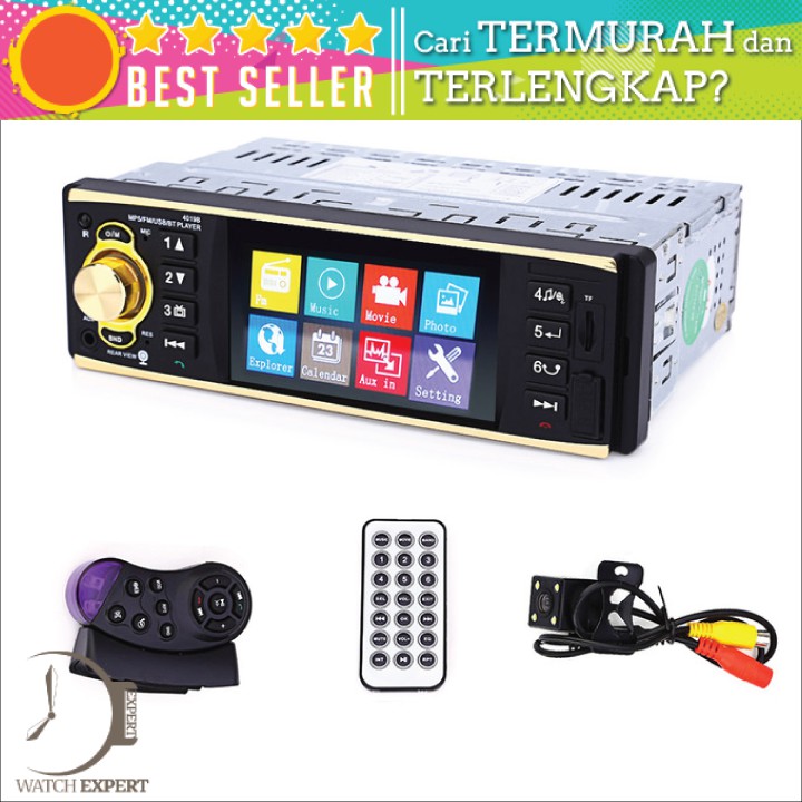 Bisa COD Tape Audio Mobil Multifungsi Bluetooth Monitor 4.1 Inch Dengan Kamera Belakang