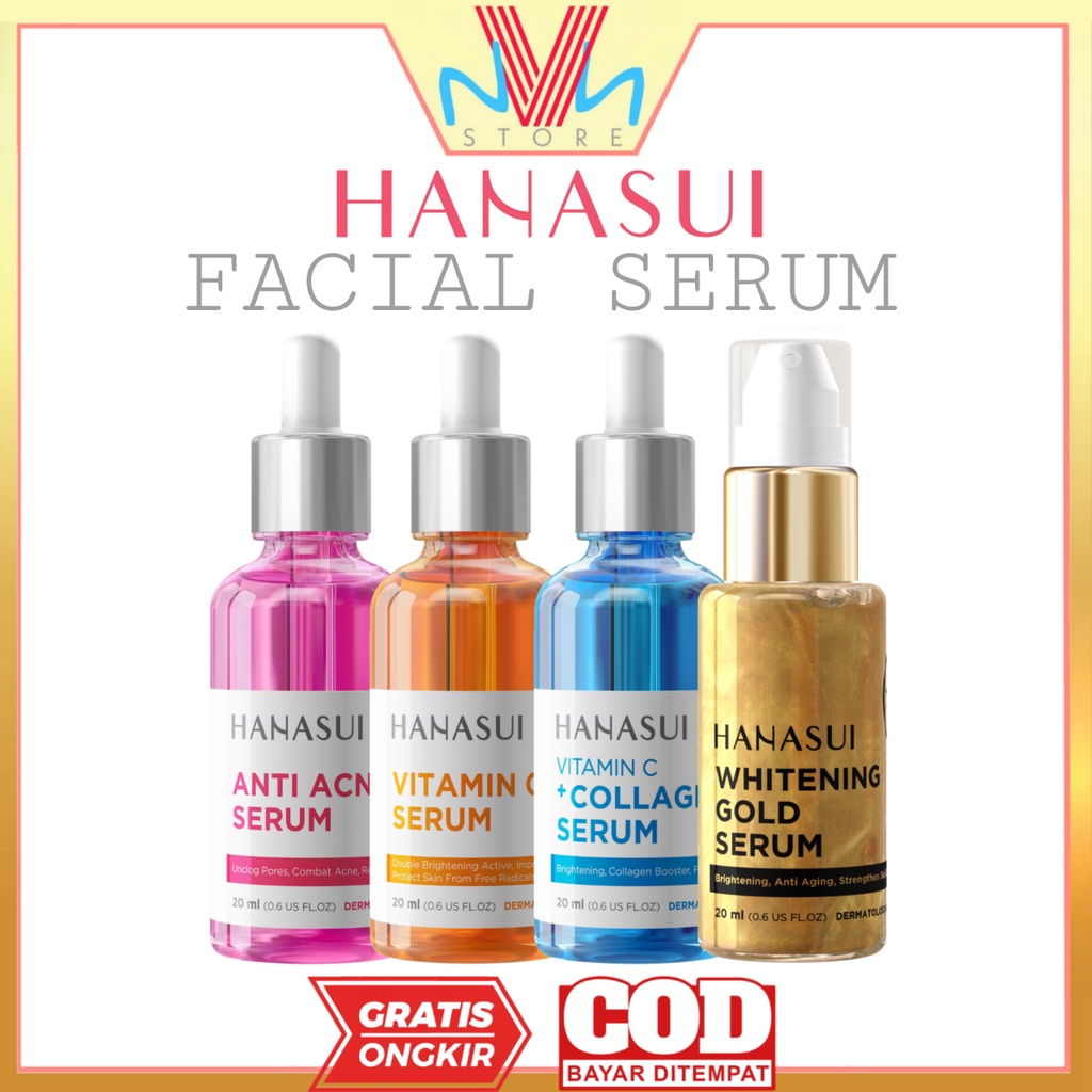 HANASUI FACIAL SERUM ALL VARIAN - SERUM HANASUI - Whitening GOLD - Anti Acne - Vitamin C - Vitamin C+Collagen - SERUM WAJAH - SERUM MUKA HANASUI