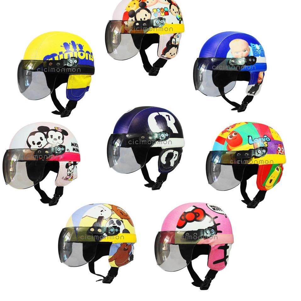 Jangan Ketinggalan order..  Grosir Super Helm Anak Balita Retro Karakter