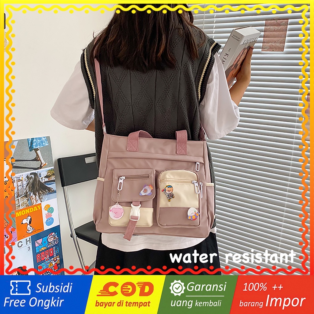 WYK127 Tas Bahu Selempang Sekolah Simple Messenger Impor TKM