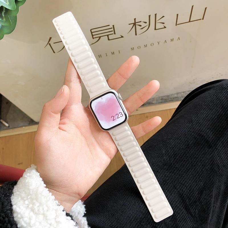 Original Smart Watch Leather Strap For Seri 8 7 6 5 4 3 2 1 SE 38MM 40MM 41MM 42MM 44MM 45MM Correa Magnetic Bracelet IWatch