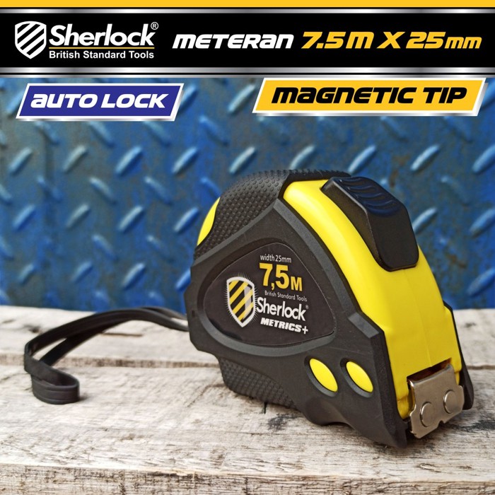 Meteran Sherlock Auto Lock Metrics 7.5 Meter Magnetic Tip