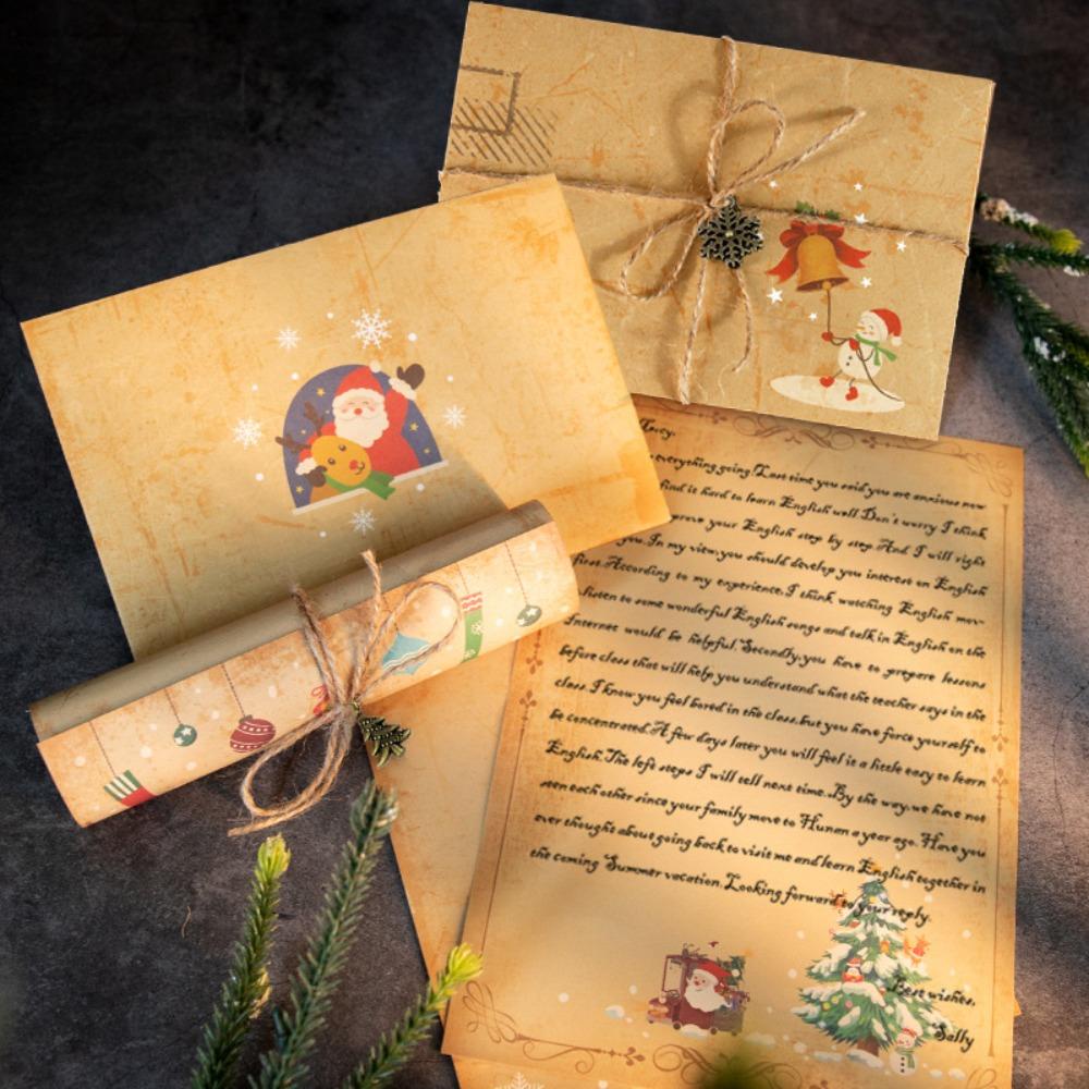 R-flower Letter Kertas Tulisan Undangan DIY Kartu Ucapan Liburan Pernikahan Ulang Tahun Vintage Kraft Paper