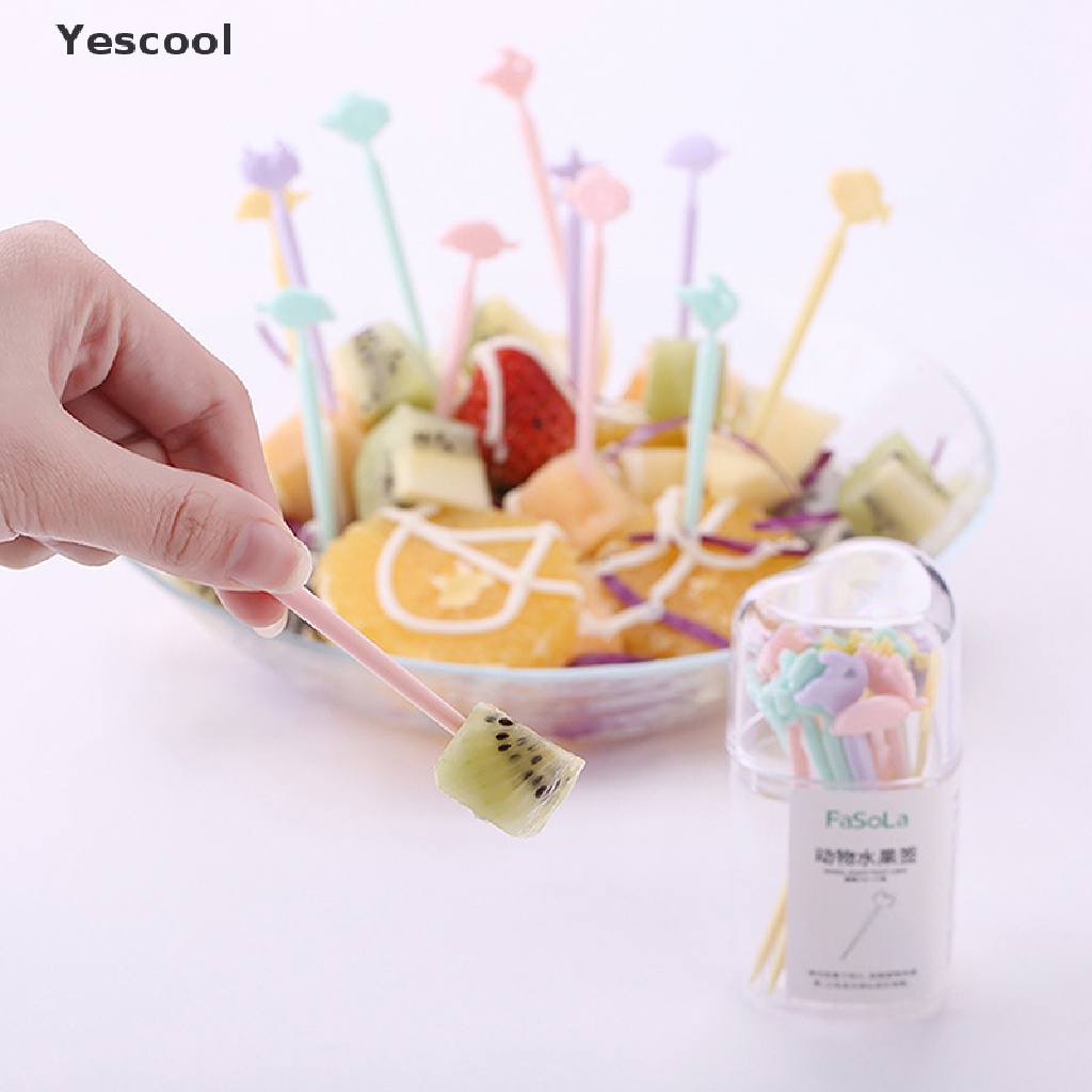 Yescool 20pcs Garpu Buahkuemakanan Penutupbento Mini Untuk Dekorasi Pesta