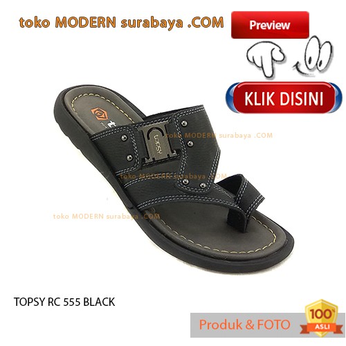 TOPSY RC 555 BLACK sandal casual sopan pria jepit
