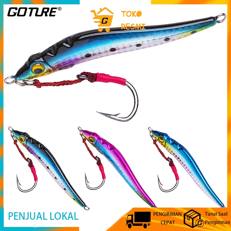 Goture umpan jigging laut100g 150g Sendok Logam Umpan Pancing Lambat Jig Jigging Umpan untuk Air Asi