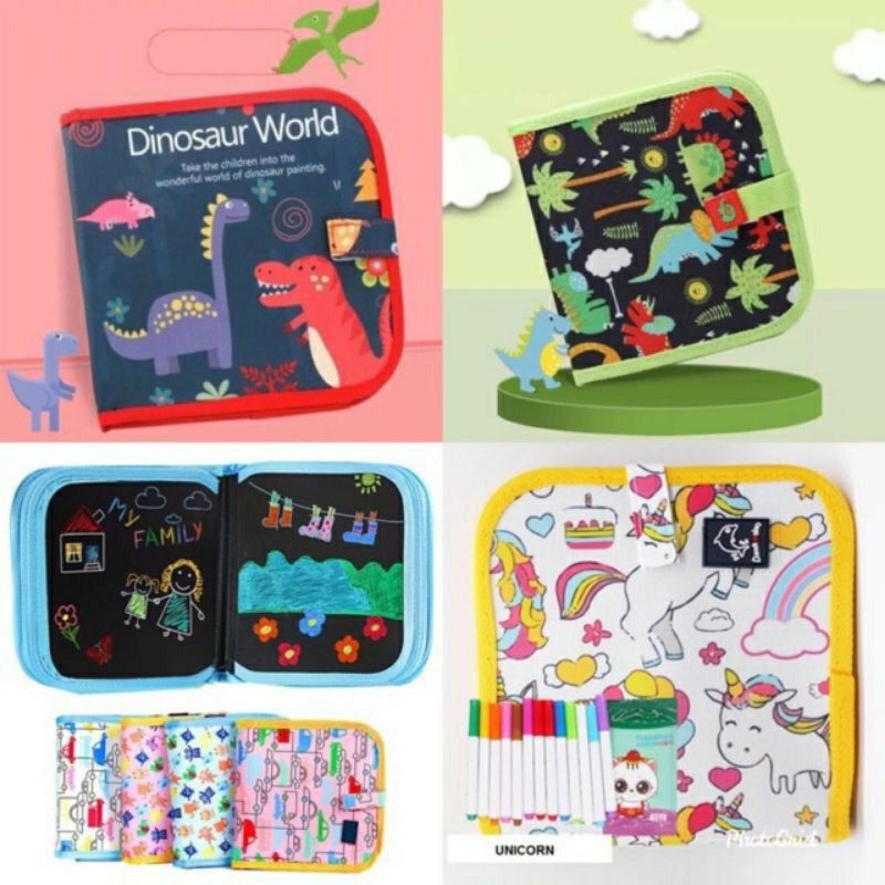 

Blackboard doodle book / buku menggambar wipe & clean