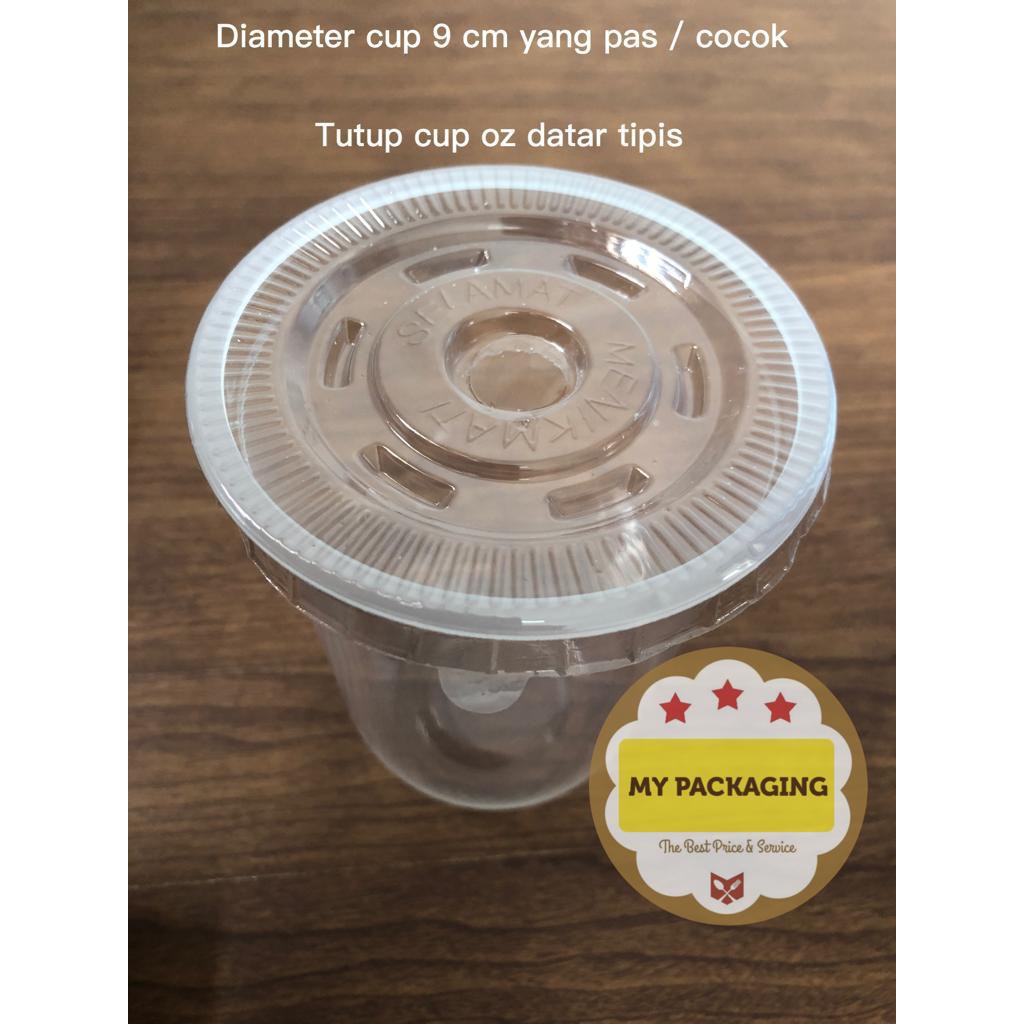 Tutup Gelas Plastik DATAR / Lid Cup Flat (harga 45pcs) TIPIS