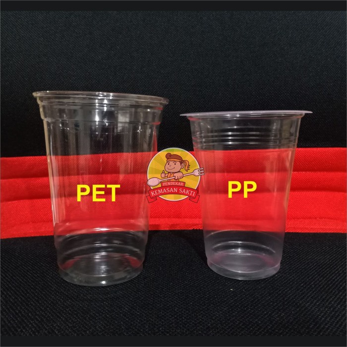 Minum-Peralatan-Paket- Plastik Cup Pet 22 Oz / Gelas Plastik Pet Bening Tebal Isi 50 -Paket-