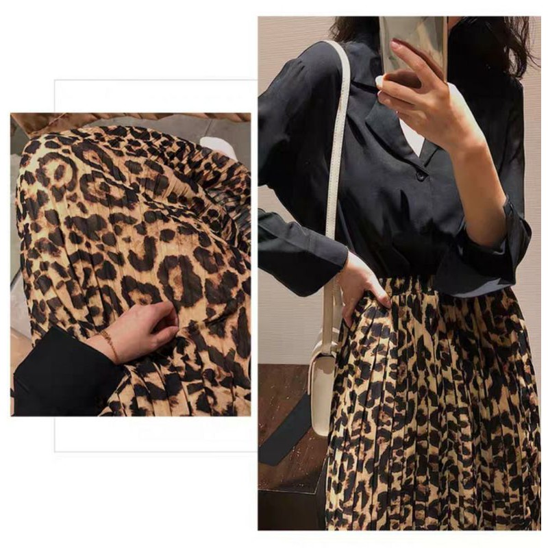 Rok Plisket Prisket Import/ Maxi Skirt Motif Macan