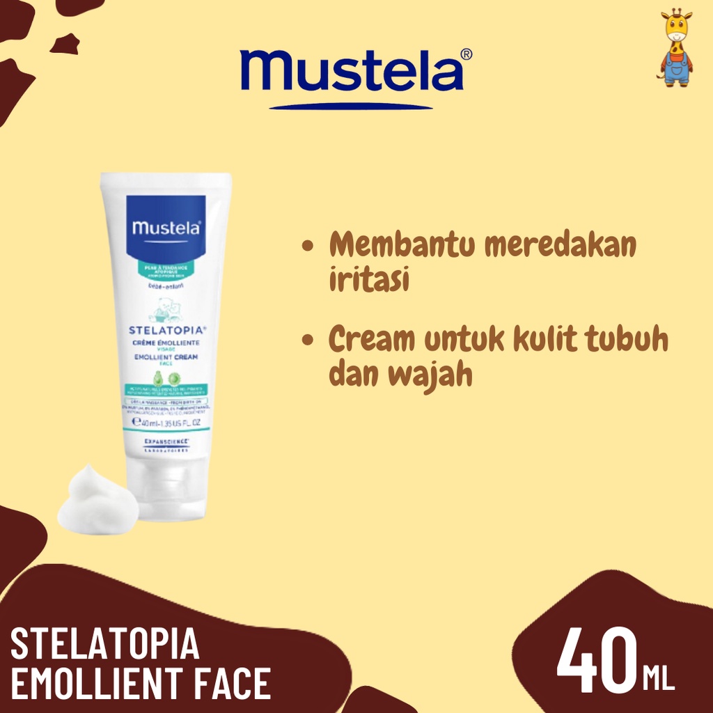 Mustela Stelatopia Emollient Face 40ml - Lotion Bayi