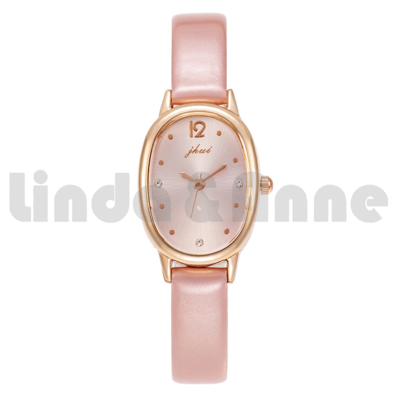 Jam Tangan Wanita Analog Korea Klasik Dan Elegan Strap Pu Fashion Import