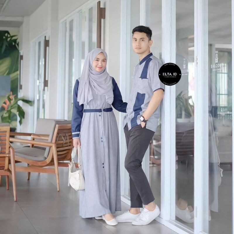 COD Gamis Couple Sarimbit Suami Istri Murah Terbaru Pasangan Muslim Busana Keluarga Kekinian Nbl009