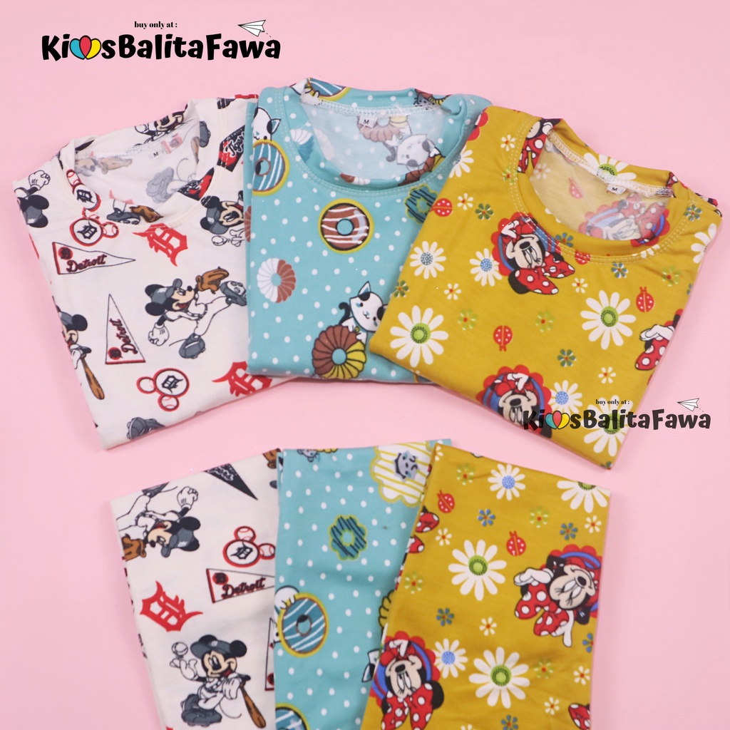 Pajamas Sunday uk 1-3 Tahun / Piyama IMPORT Baju Tidur Setelan Anak Perempuan Branded Karakter Adem Murah