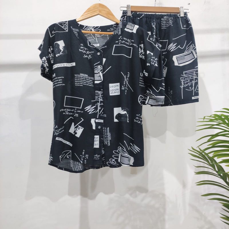 0PIYAMA KANCING PENDEK | PIYAMA BUSUI PENDEK | PIYAMA RAYON | BAJU TIDUR MURAH-KCB 10