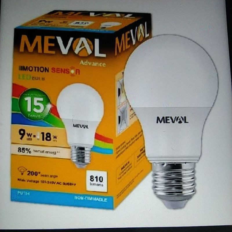 Bohlam LED photo sensor (Sensor Cahaya) 9 Watt MEVAL